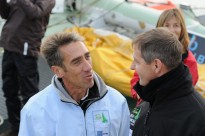Gilles Lamire, le skipper du Défi Cancale et le Maire de Cancale @A.Cassim